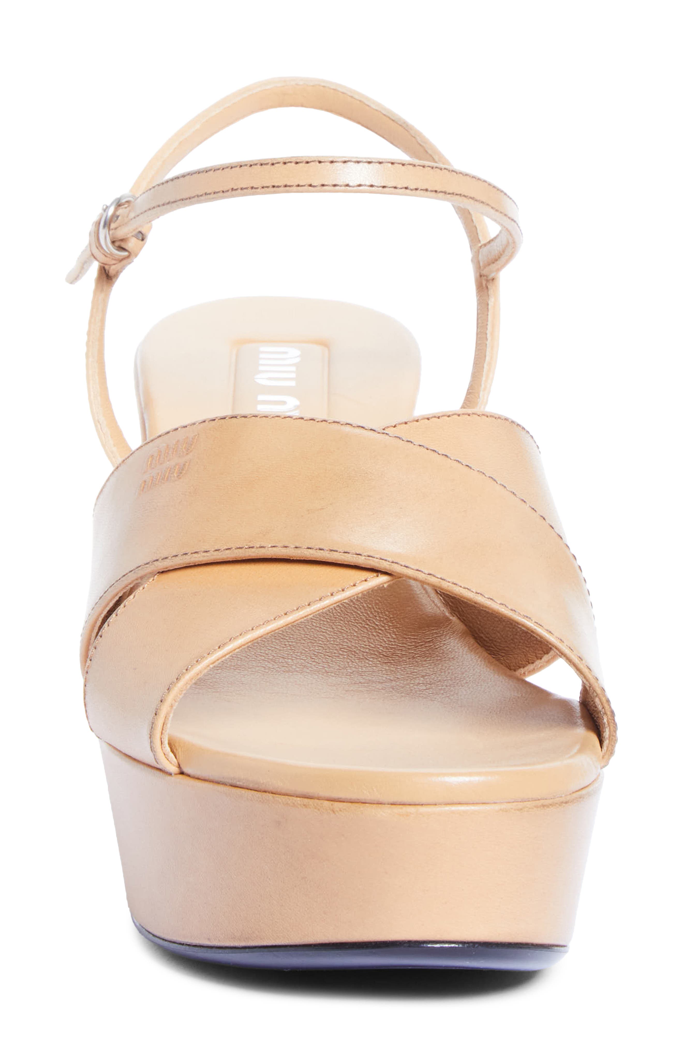 Miu Miu Platform Sandal, Alternate, color, 