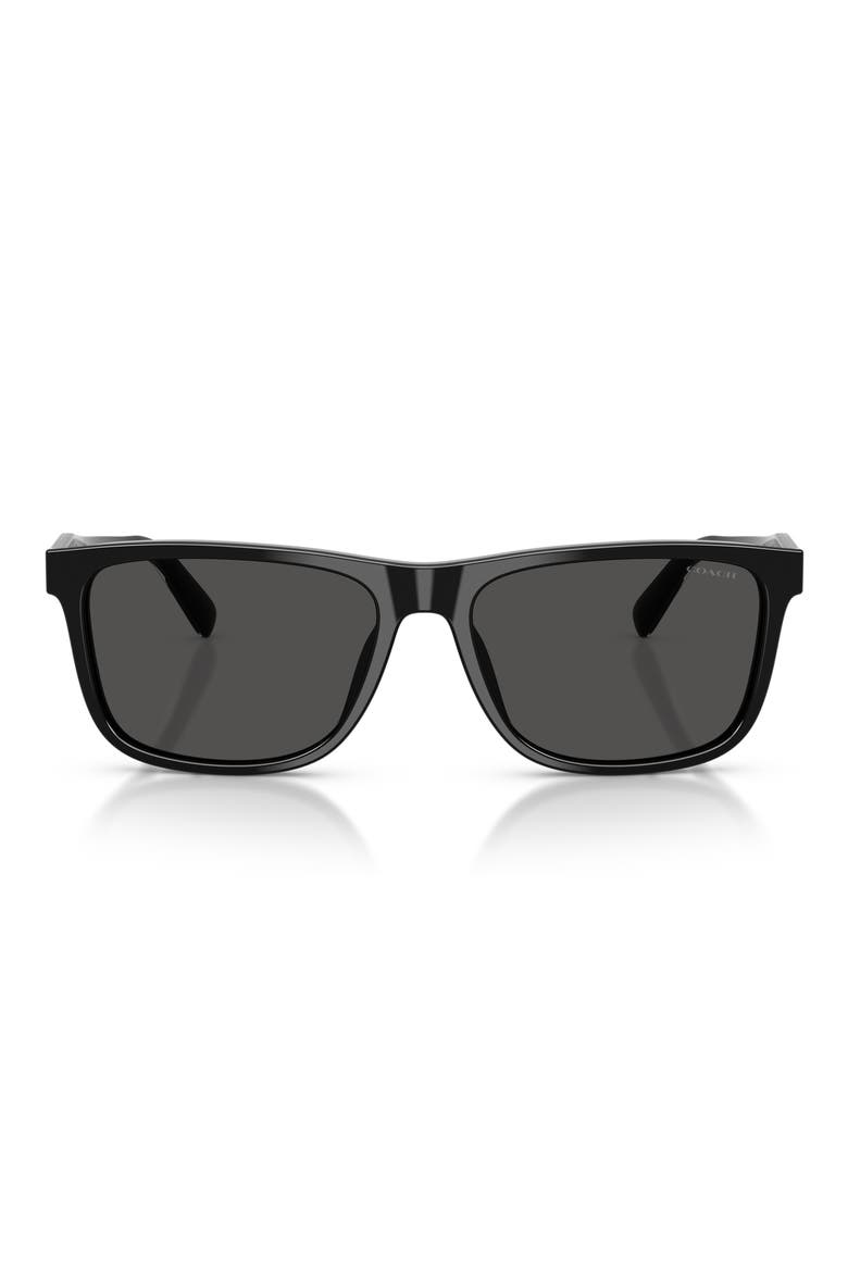 59mm Square Sunglasses, Main, color, BLACK / GREY SOLID