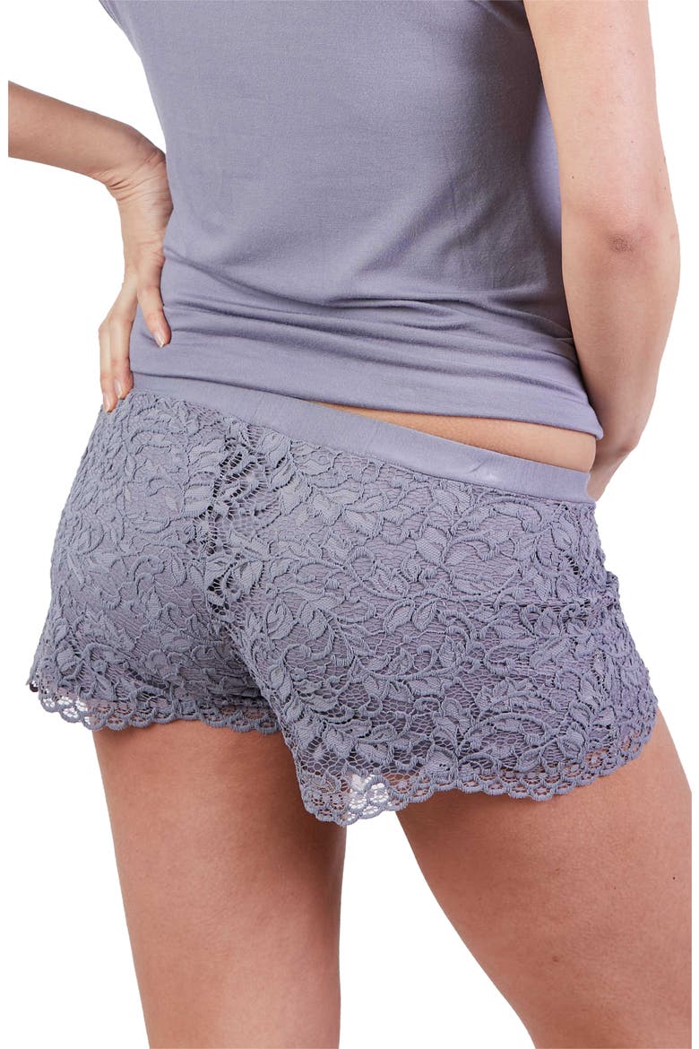 Sofia Lace Maternity Pajama Shorts, Alternate, color, LILAC