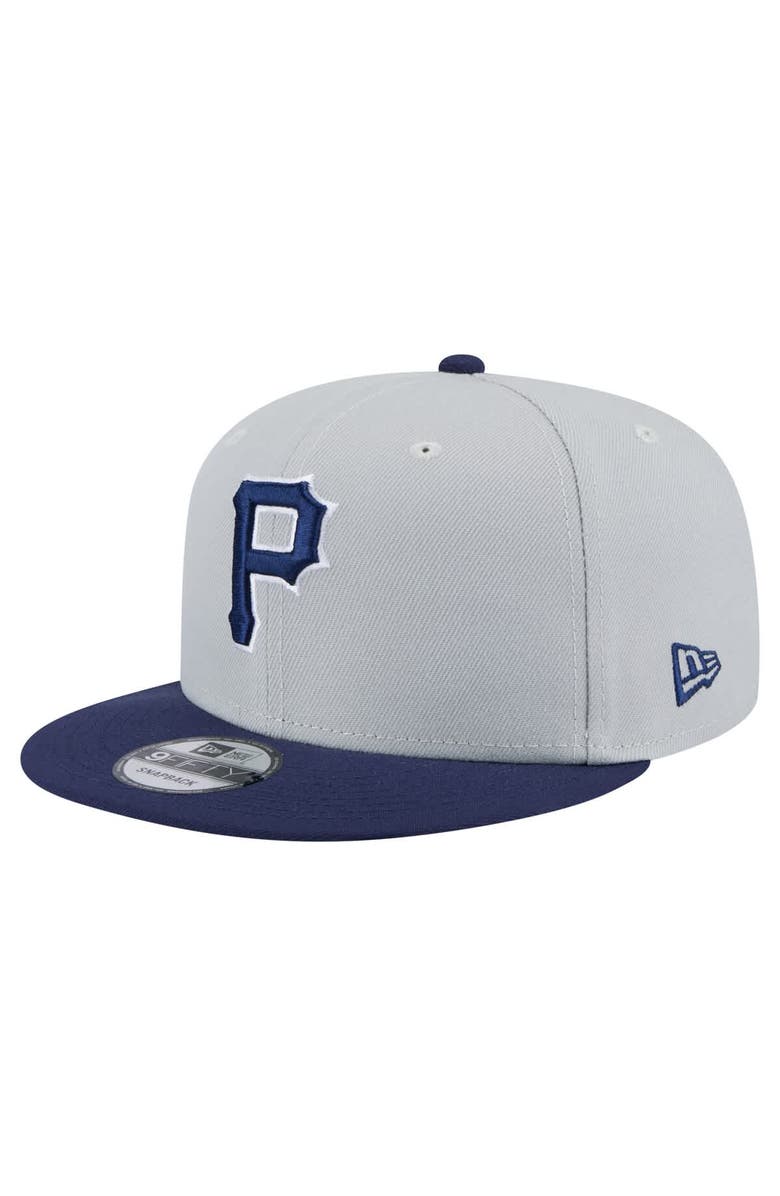 New Era Men's New Era Gray/Navy Pittsburgh Pirates 2-Tone Color Pack 9FIFTY Snapback Hat, Main, color, 