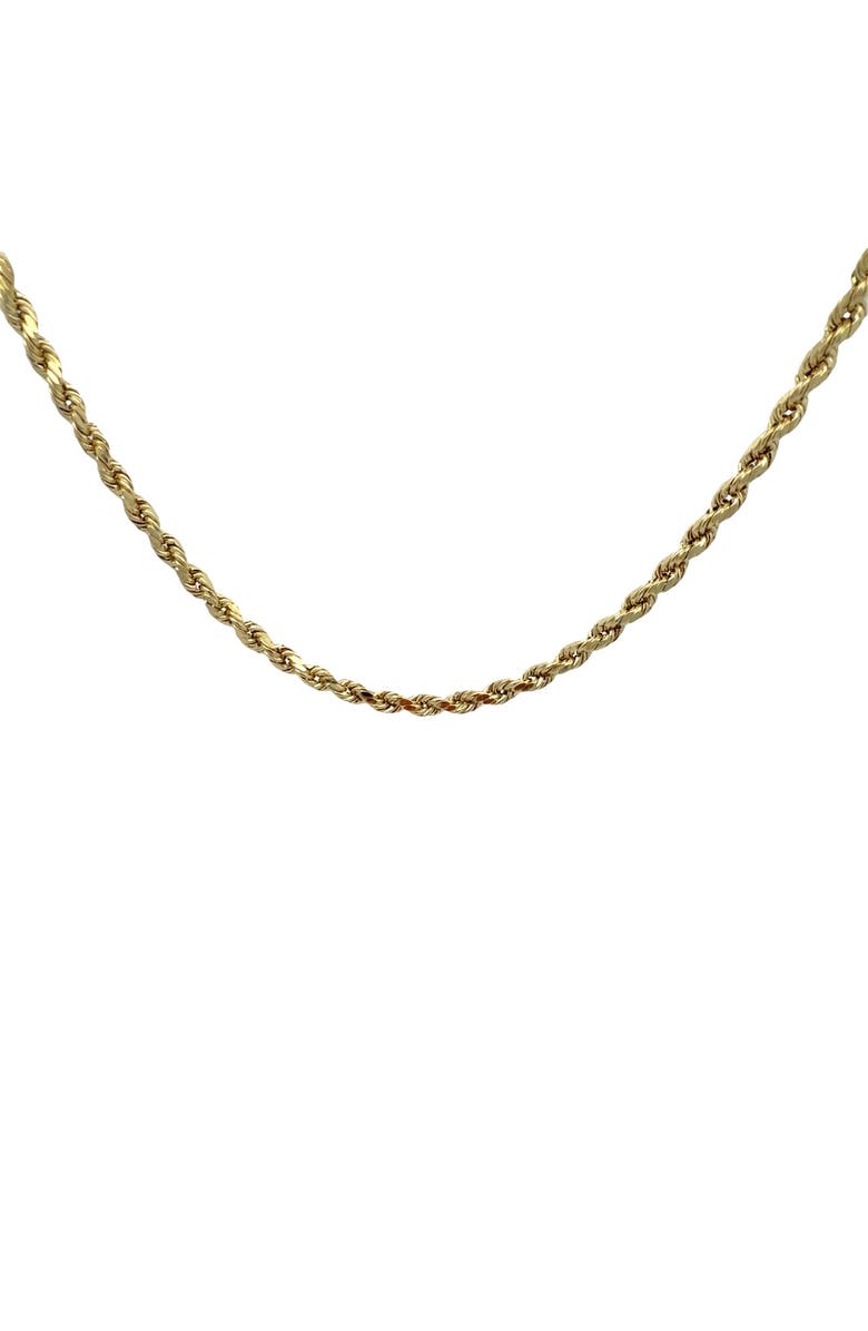 Ancona Jewelry Diamond Cut Rope Chain Necklace 4mm 22 Inch, Alternate, color, Yellow