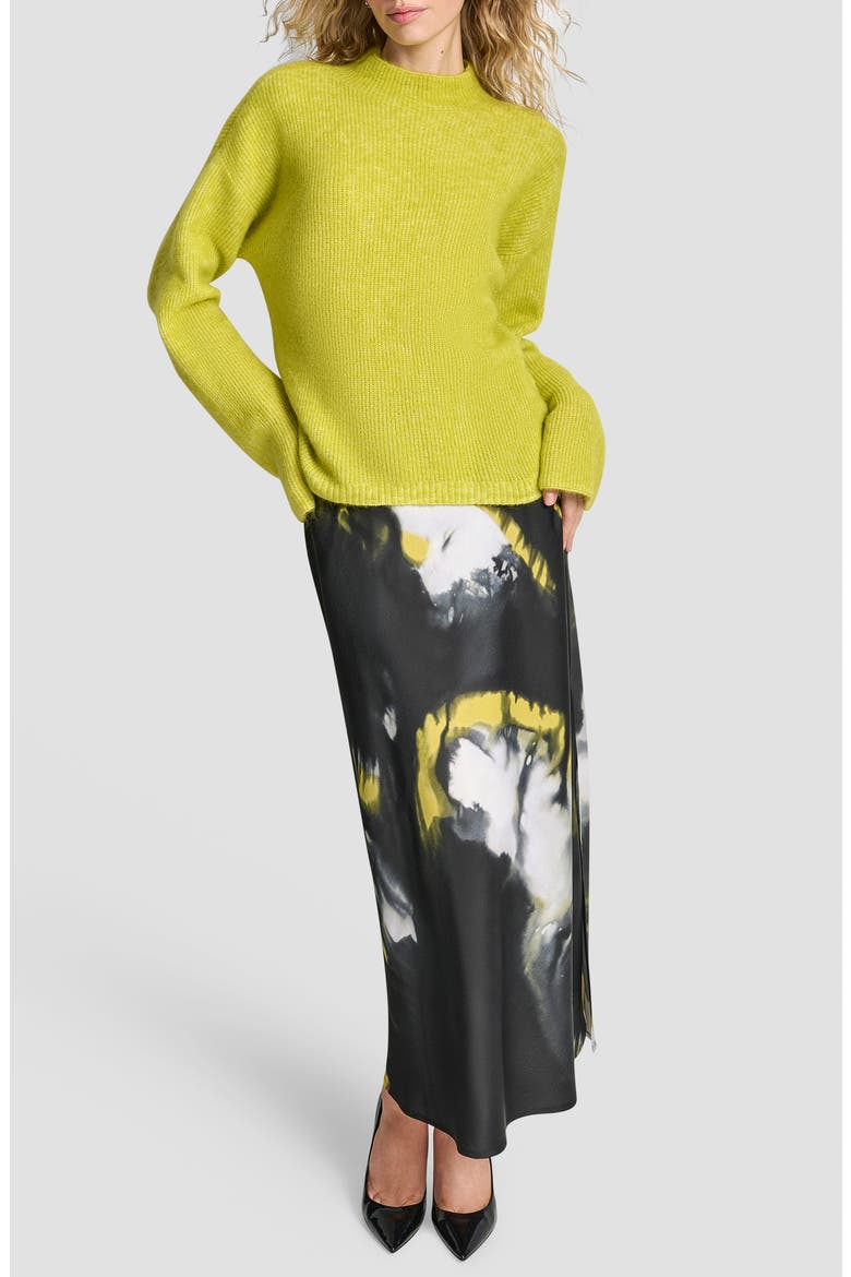 Funnel Neck Wool & Mohair Sweater, Alternate, color, CITRONELLA