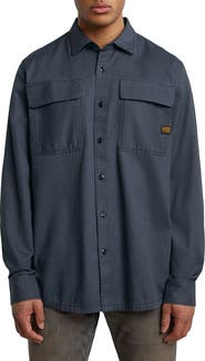 G-STAR CPO Regular Fit Cotton & Linen Button-Up Shirt