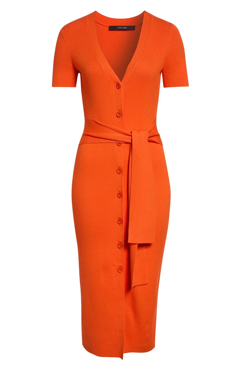 Toccin Agnes Tie Front Knit Dress, Alternate, color,