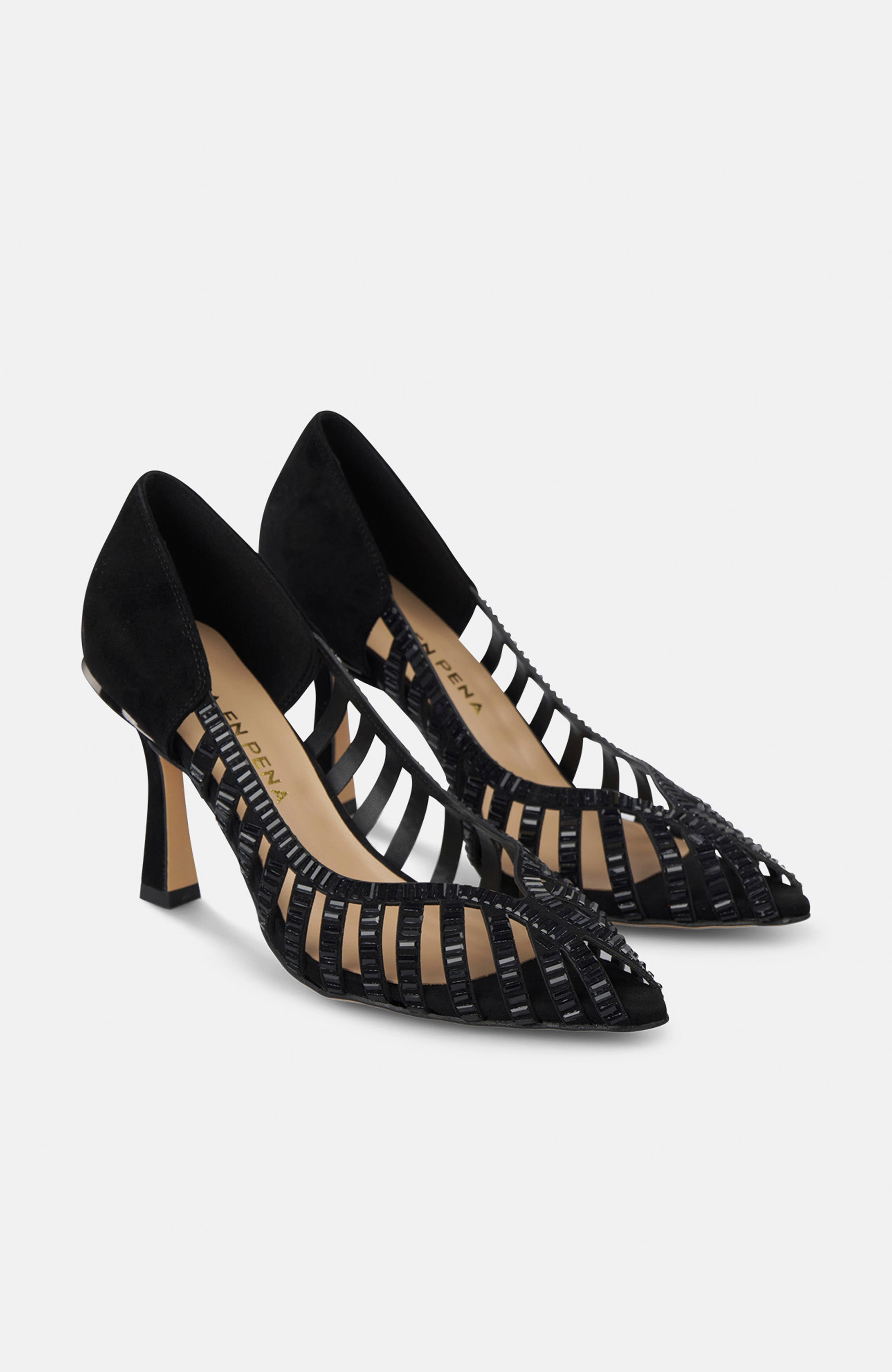 Mirror Effect Heel Shoe, Main, color, Black