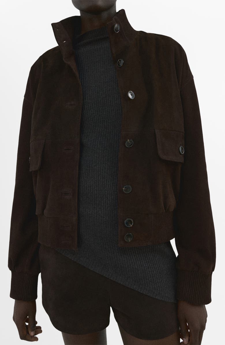 MANGO Asymmetric Hem Mock Neck Sweater, Alternate, color, Charcoal