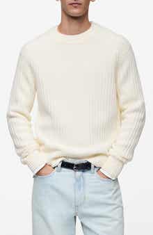 MANGO Crewneck Rib Sweater