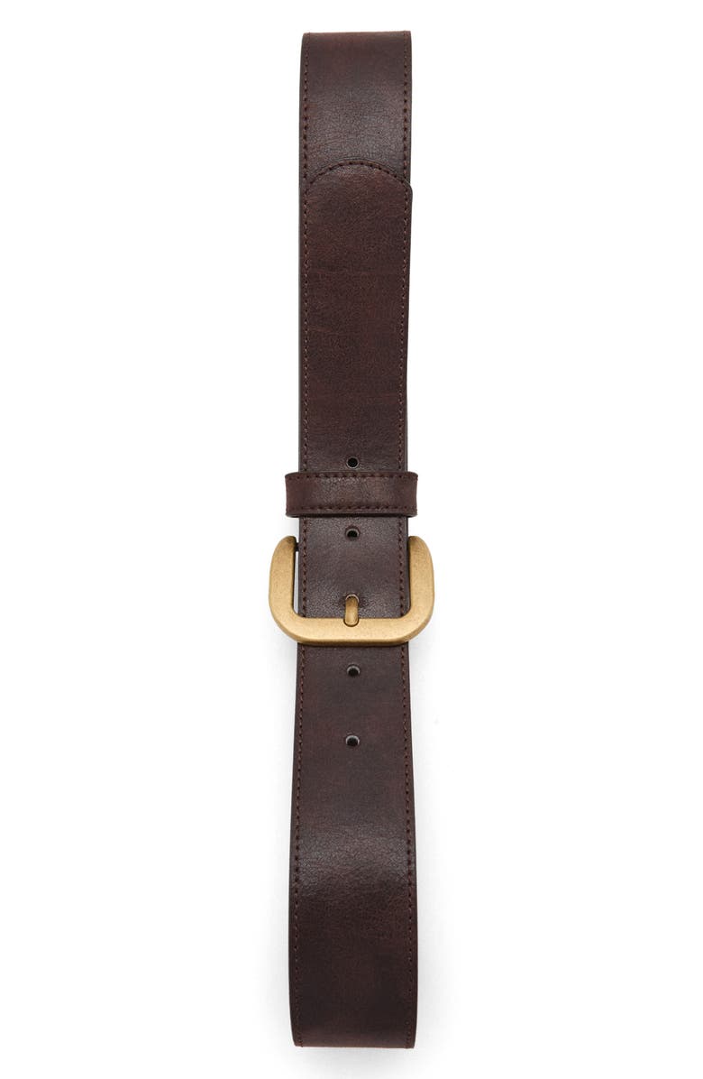 MANGO Faux Leather Belt, Alternate, color, Chocolate