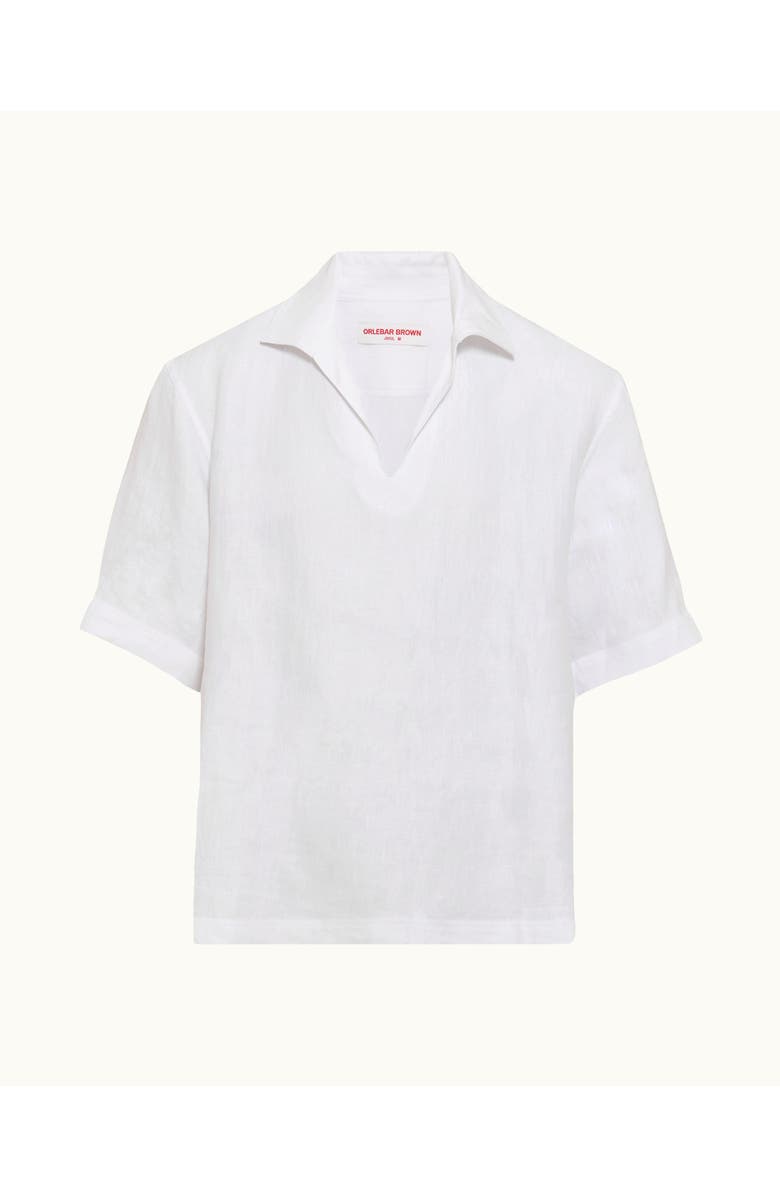 Orlebar Brown Vincent Linen Relaxed Fit Overhead Linen Shirt, Main, color, White