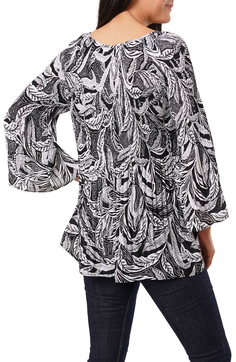 SUNNY LEIGH Pleated Keyhole Top, Alternate, color, Johanna White