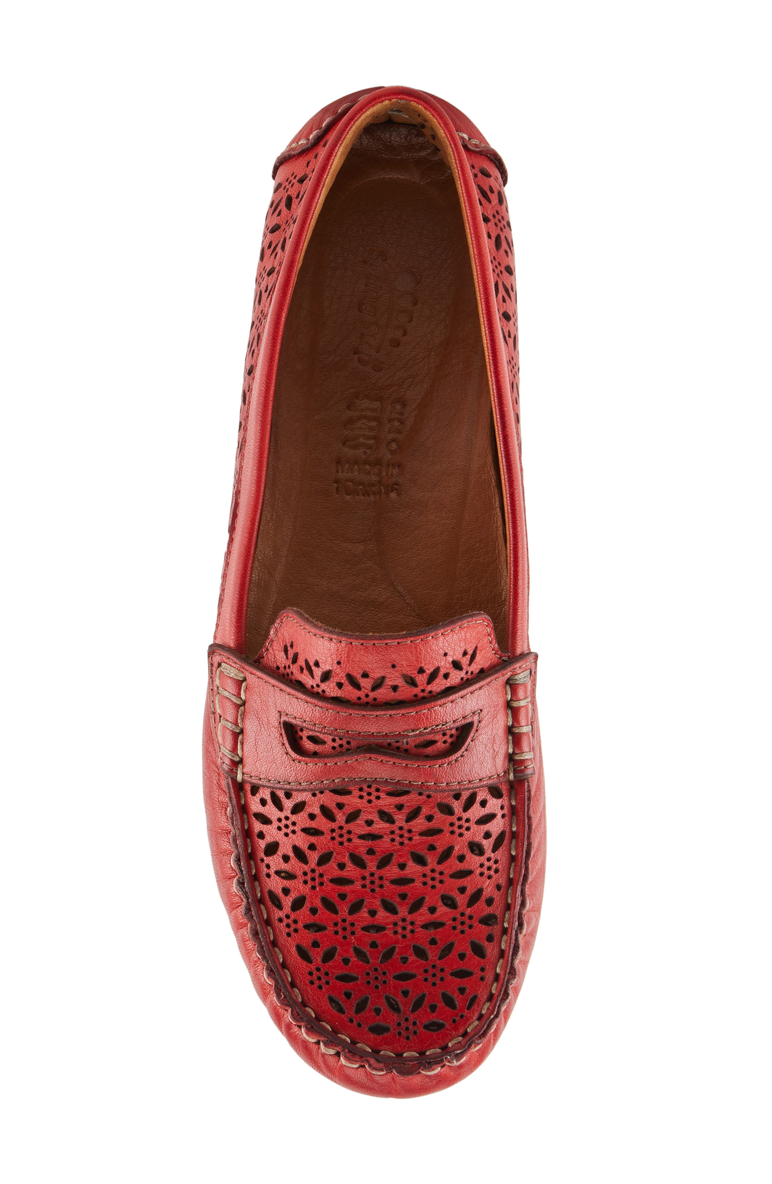 Spring Step Crain Driving Penny Loafer, Alternate, color, Red