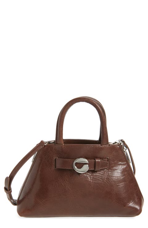 Mini Data Leather Top Handle Bag