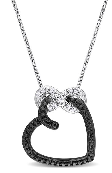 Sterling Silver Diamond Infinity Heart Pendant Necklace - 0.05 ct.