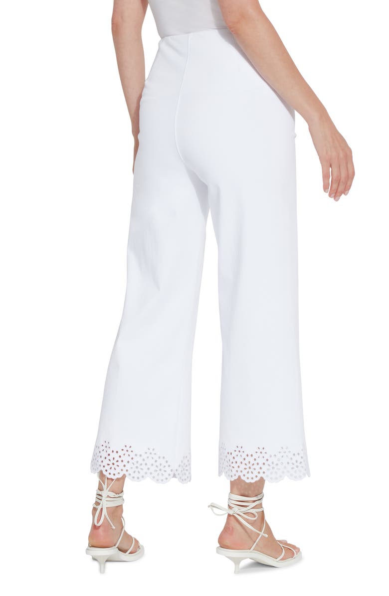 Lysse Eyelet Hem PCrop Wide Leg Knit Jeans, Alternate, color,