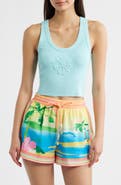 Kulani Kinis Flower Embossed Crop Tank
