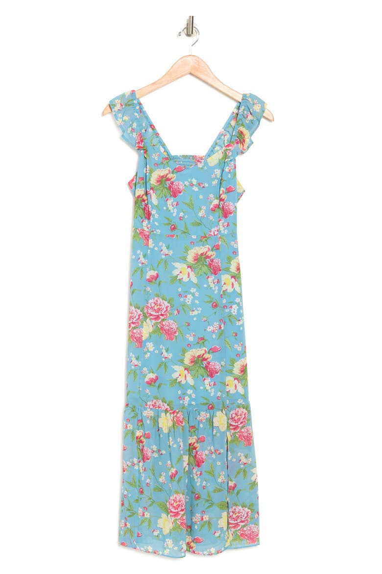 Open Back Sleeveless Dress, Alternate, color, SOFT TORQUISE FLOWER