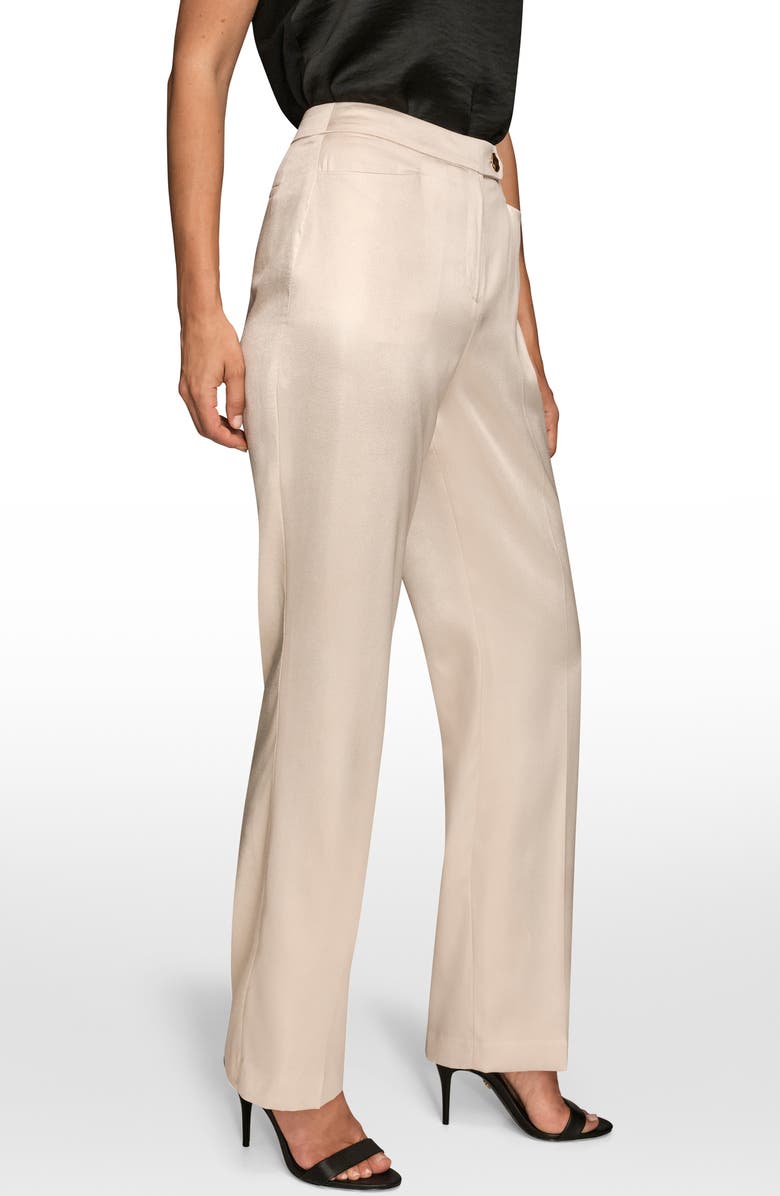 Donna Karan New York Straight Leg Satin Pants, Alternate, color, Ivory