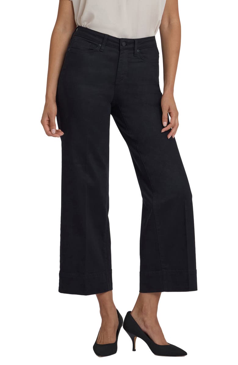 NYDJ Teresa High Waist Wide Leg Ankle Jeans, Main, color, Black
