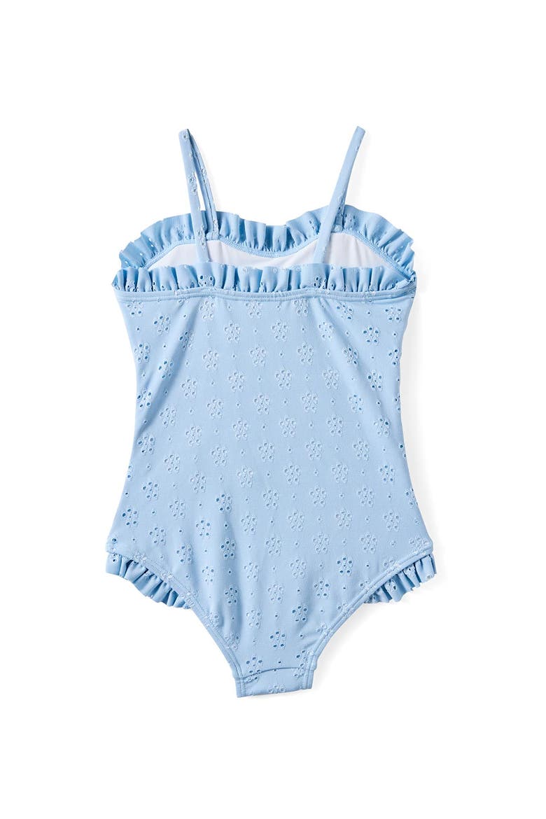 Kid's Claire Frill One Piece, Alternate, color, Dawn Blue Embroidery