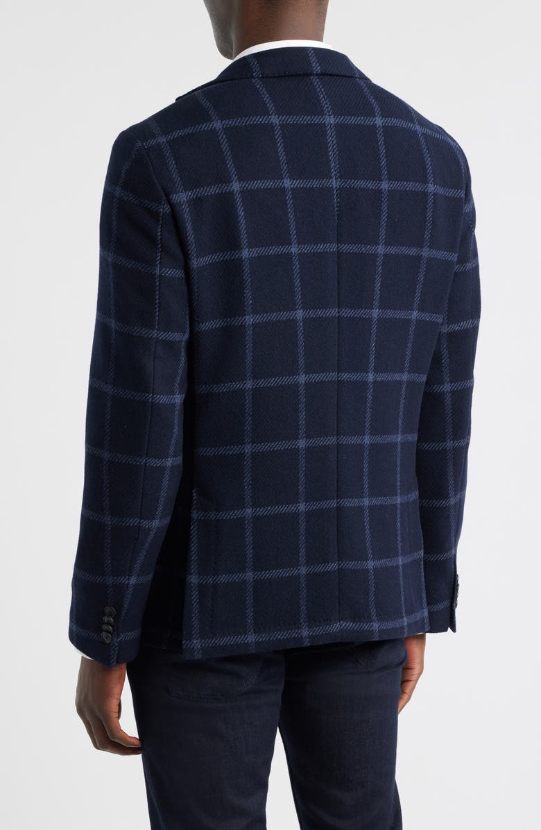 BOSS Hanry Plaid Wool Blend Sport Coat, Alternate, color, Dark Blue