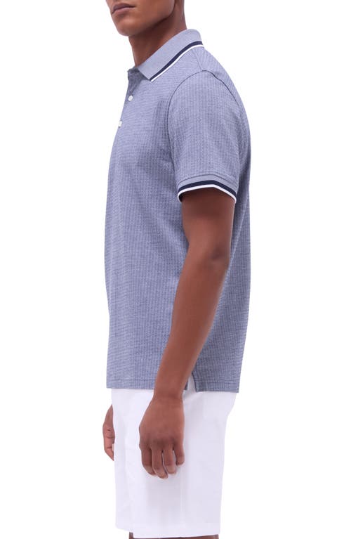 Bugatchi Speckled Bird's Eye Cotton Polo In Navy