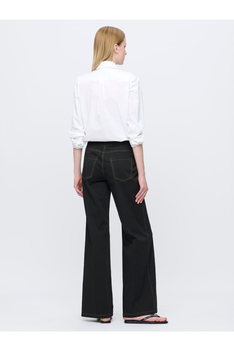 Jane Cotton Stretch Flare Trouser, Alternate, color, Black