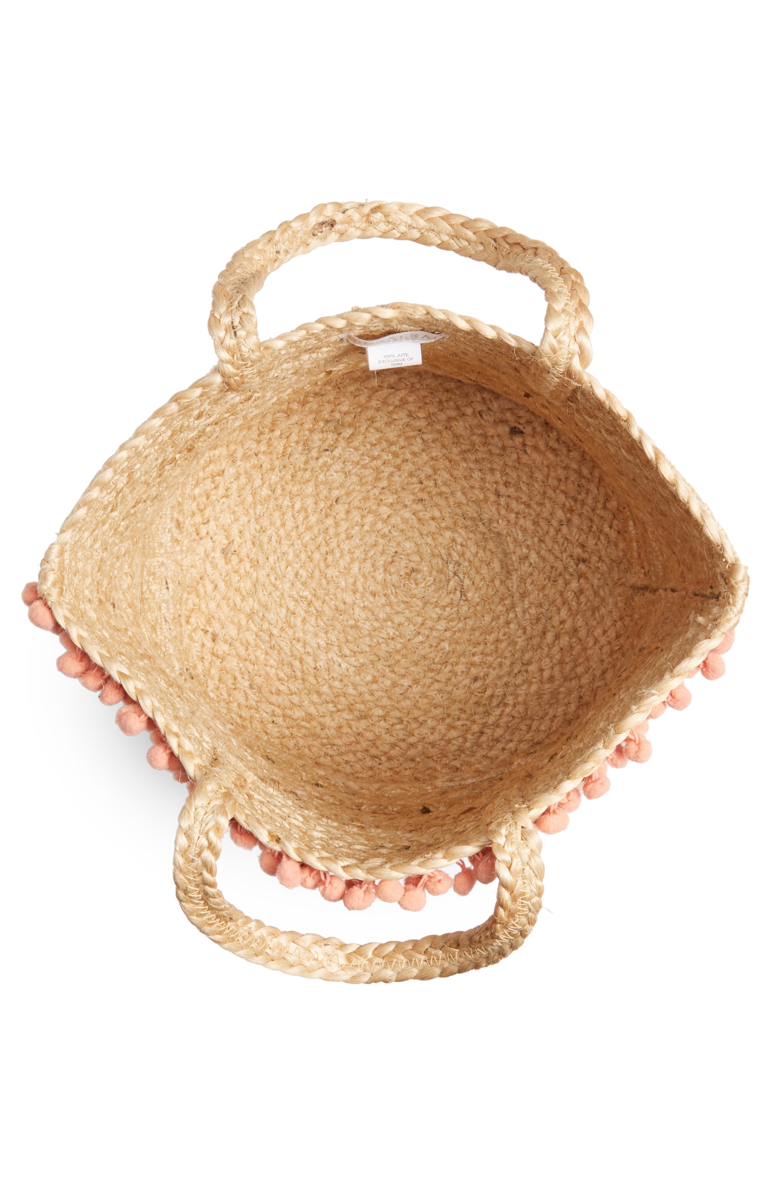 Shiraleah Aubrey Small Pompom Jute Tote, Alternate, color, 