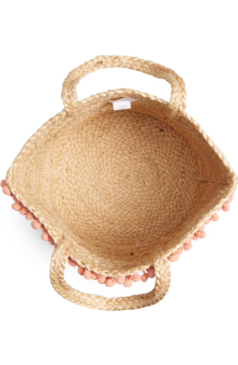 Shiraleah Aubrey Small Pompom Jute Tote, Alternate, color,