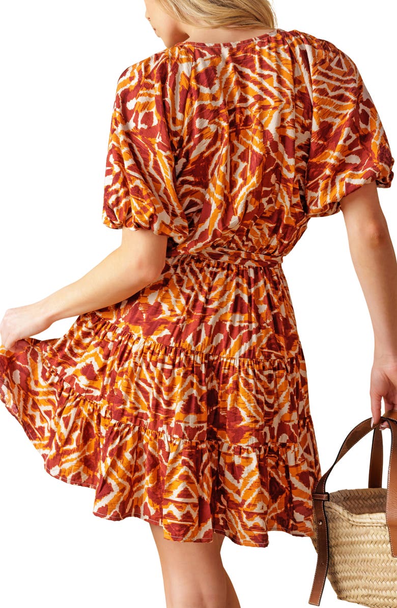 FLYING TOMATO Printed Tiered Dress, Alternate, color, 