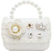 Puttisu Royal Camellia Pearl Tweed Handbag