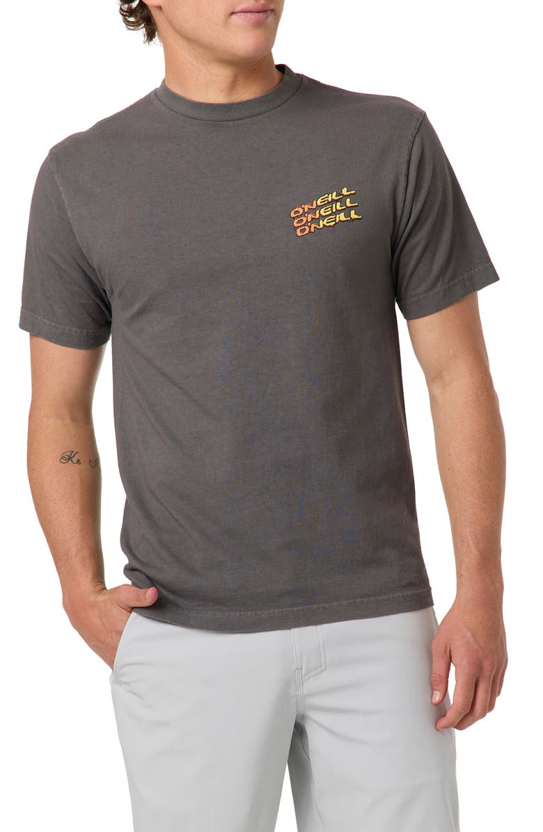 O'Neill Circle Freak Boxy Cotton Graphic T-Shirt, Main, color, Grey Mineral