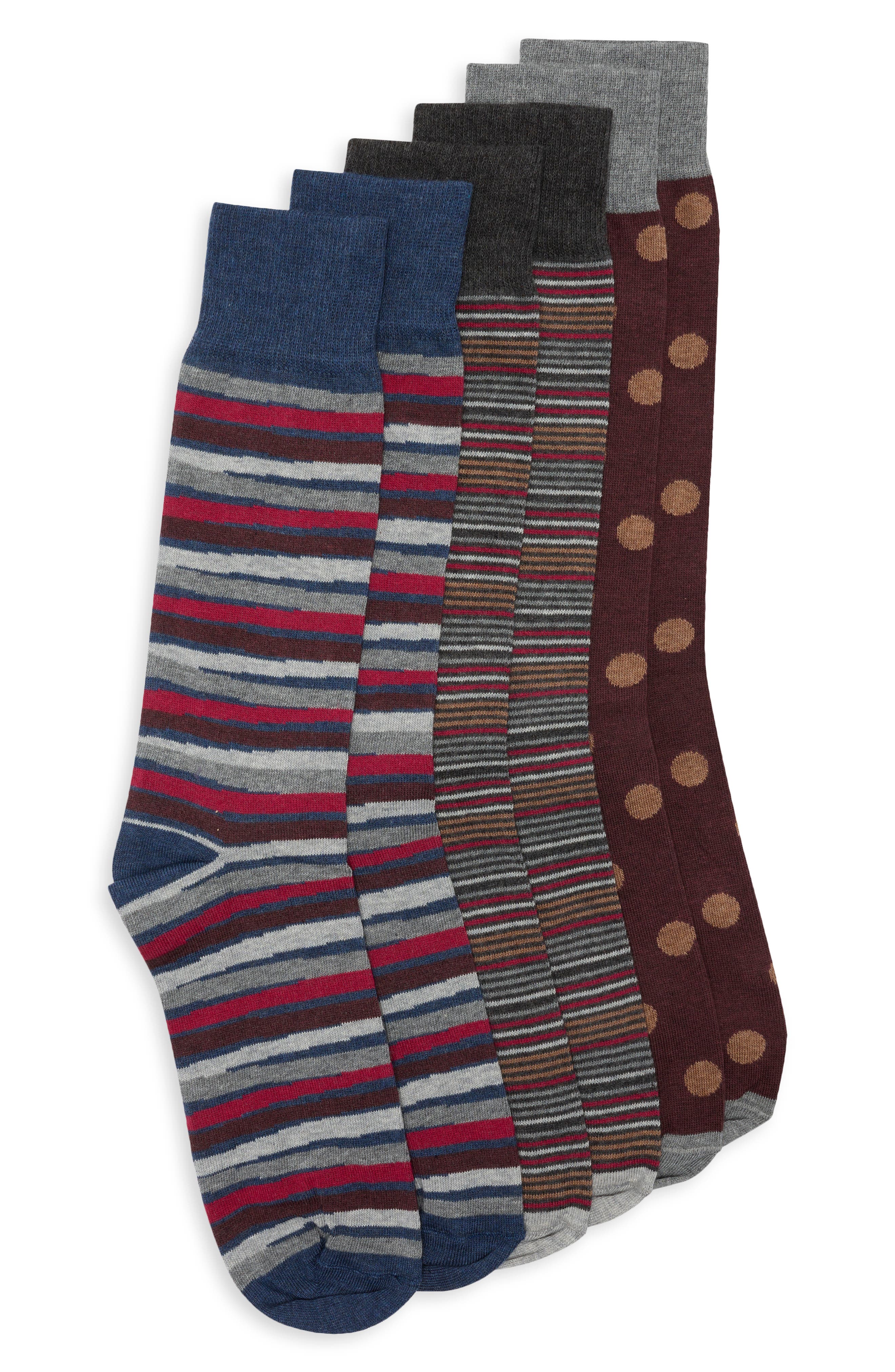 3-Pack Thin Stripe Dress Socks