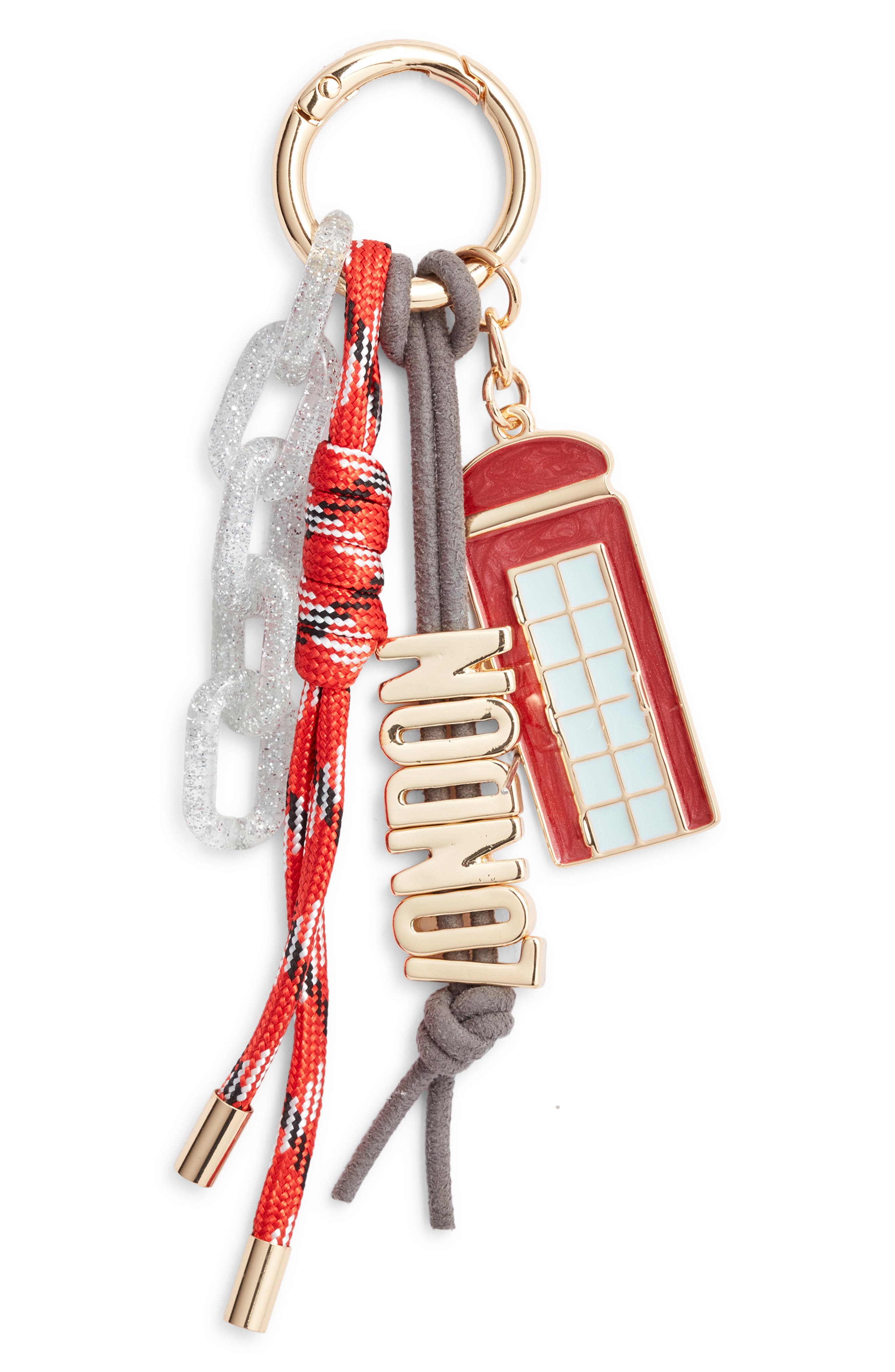 Chelsea28 London Travel Bag Charm, Main, color, Red Multi- Gold