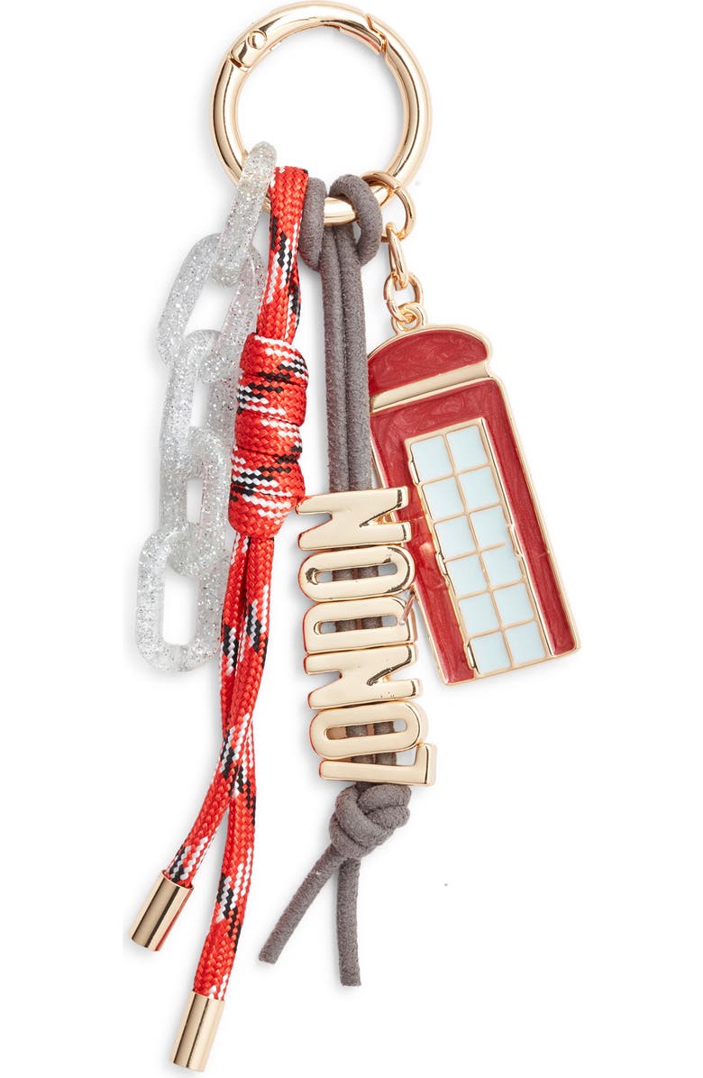 Chelsea28 London Travel Bag Charm, Main, color, Red Multi- Gold