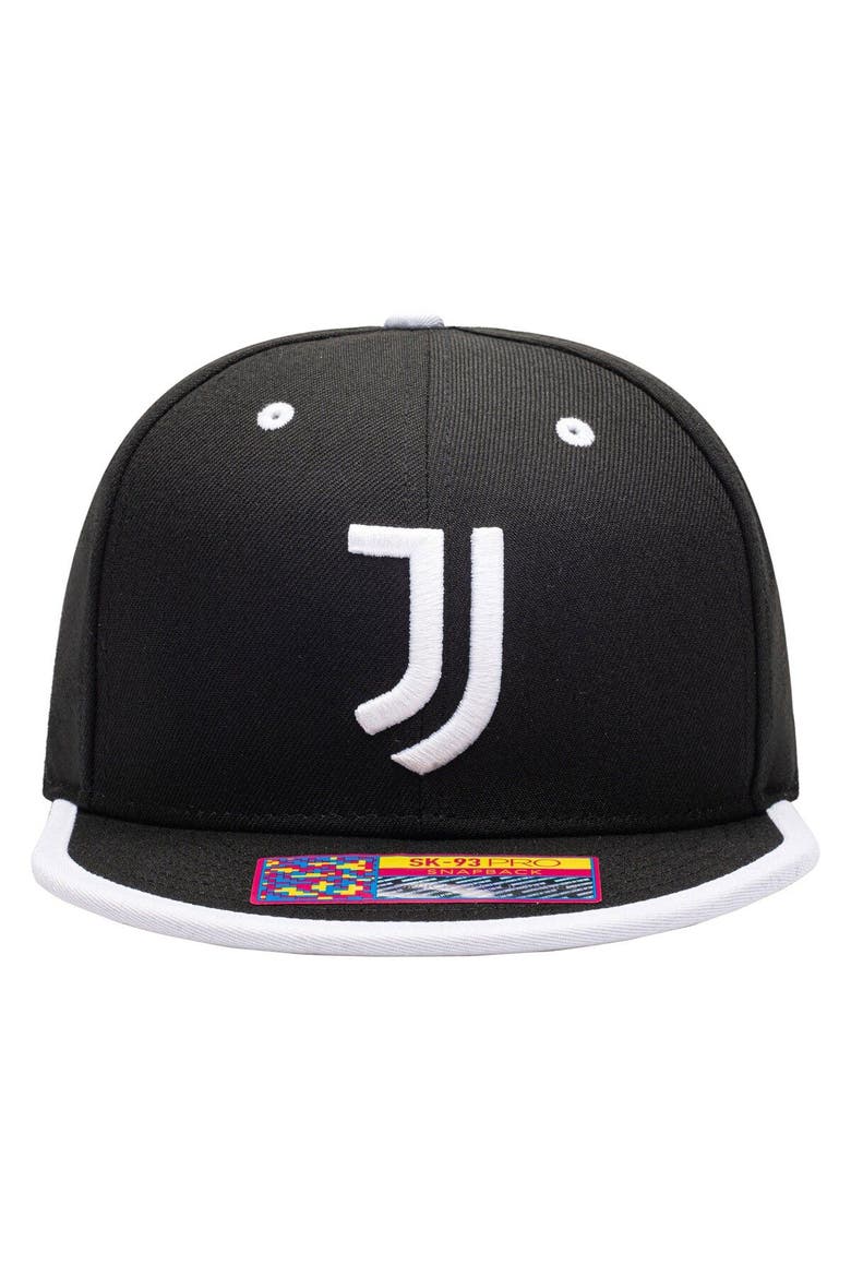 Men's Black Juventus Tape Snapback Hat, Alternate, color, Black