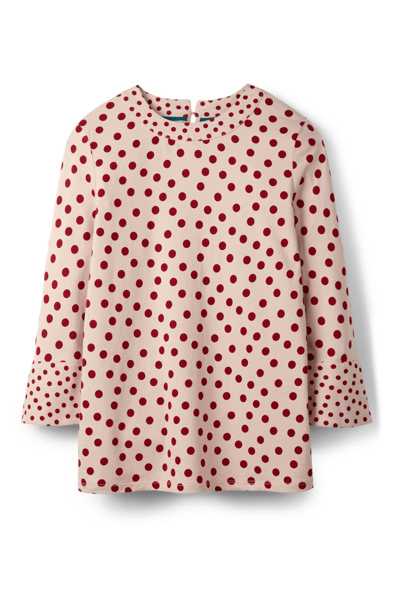 Althea High Neck Flare Cuff Top, Alternate, color, MILKSHAKE DOTTY
