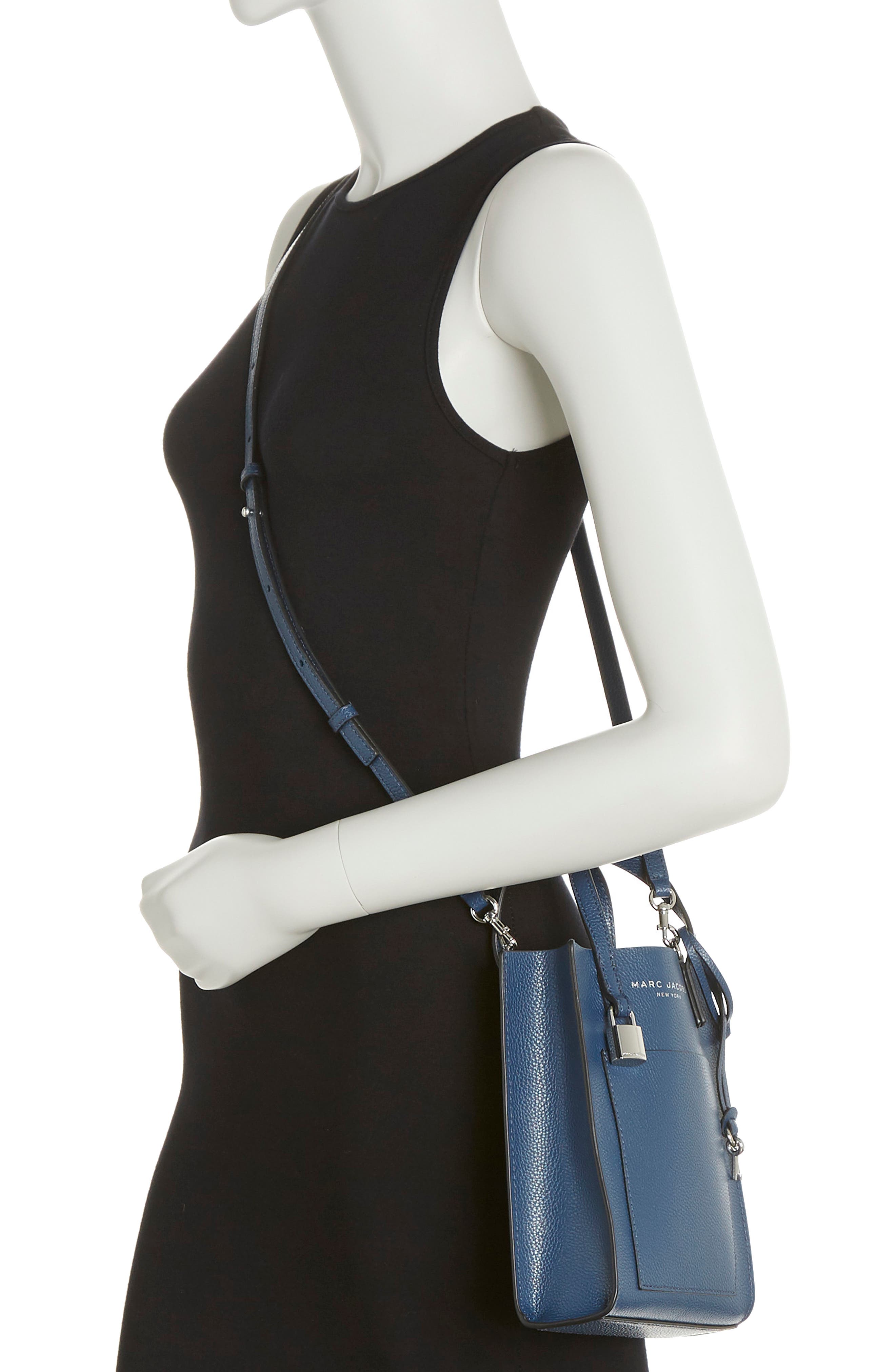 Marc Jacobs Micro Leather Tote, Alternate, color, Azure Blue