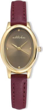 Ettika Oval Leather Strap Watch