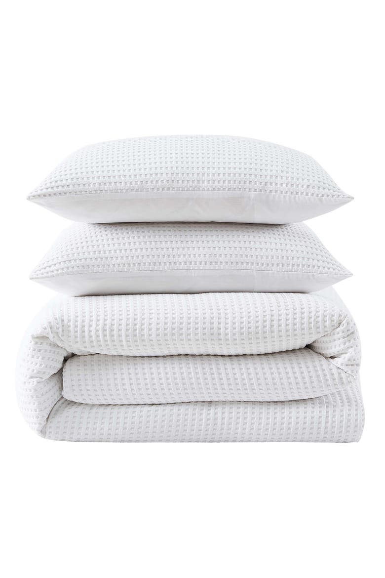 Waffle Comforter & Sham Set, Main, color, WHITE