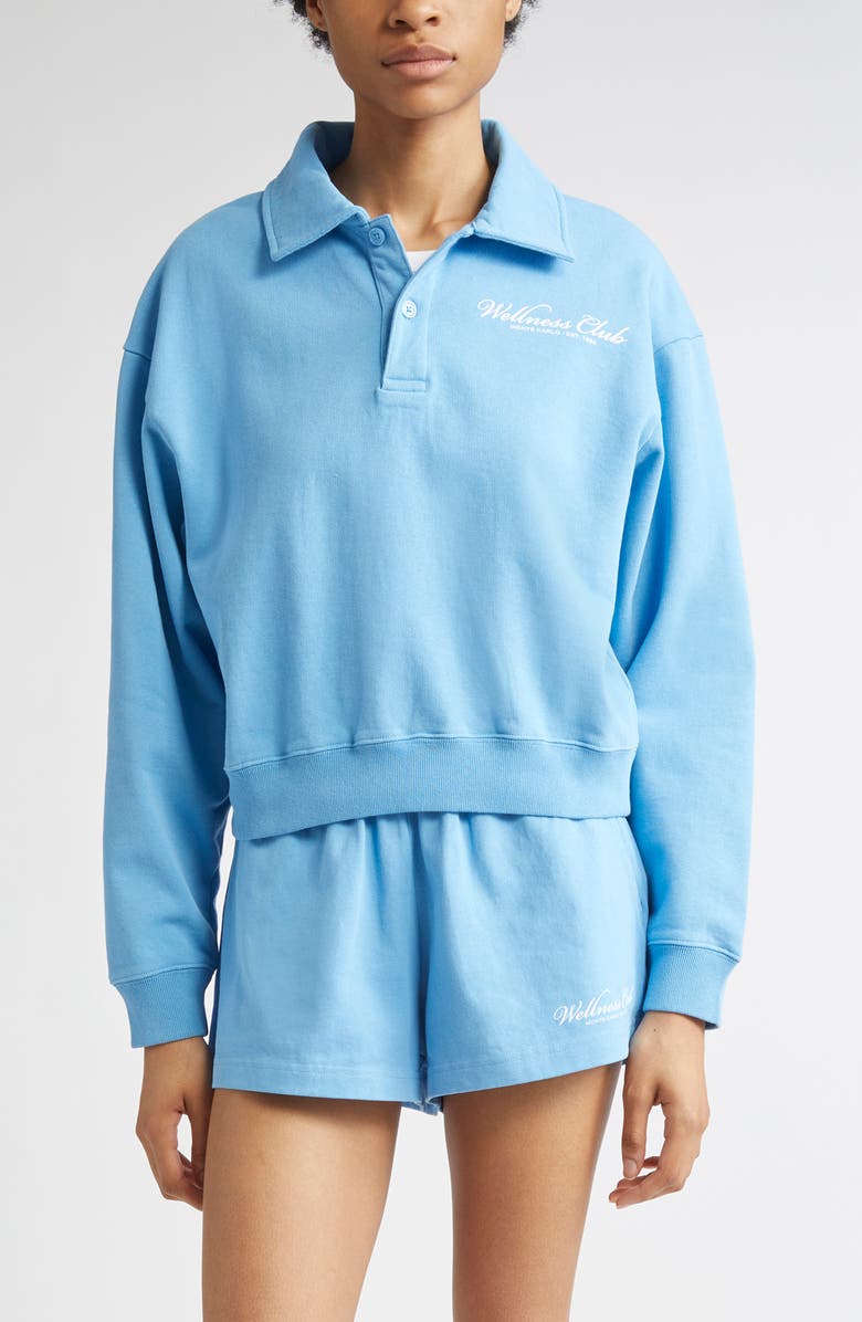 Sporty & Rich Wellness Club Polo Sweatshirt, Main, color, Juniper