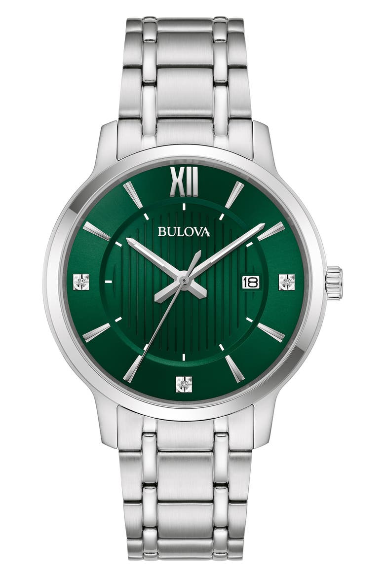 Sutton Diamond Marker Bracelet Watch, 40mm, Main, color, SILVER