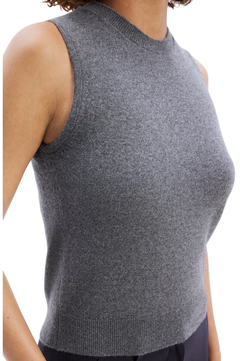 Cashmere Sleeveless Sweater, Alternate, color, LT CHRCL