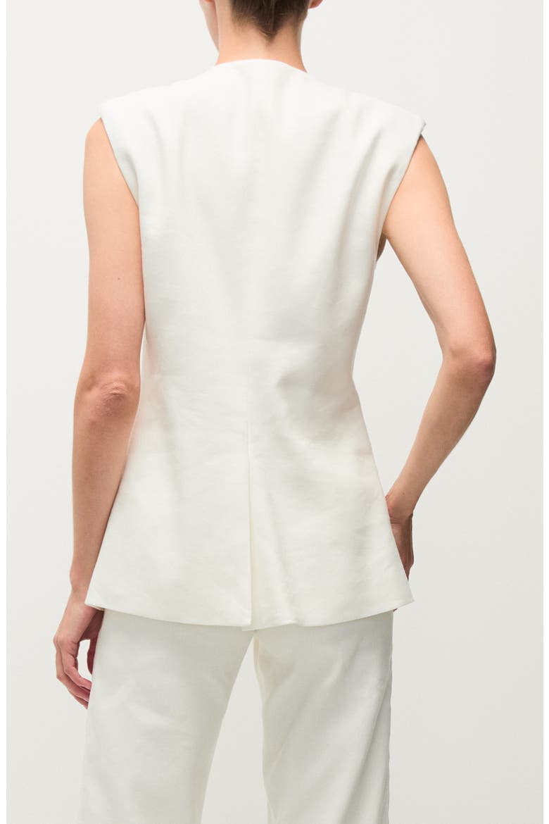 Tamara Linen Blend Vest, Alternate, color, OFF WHITE