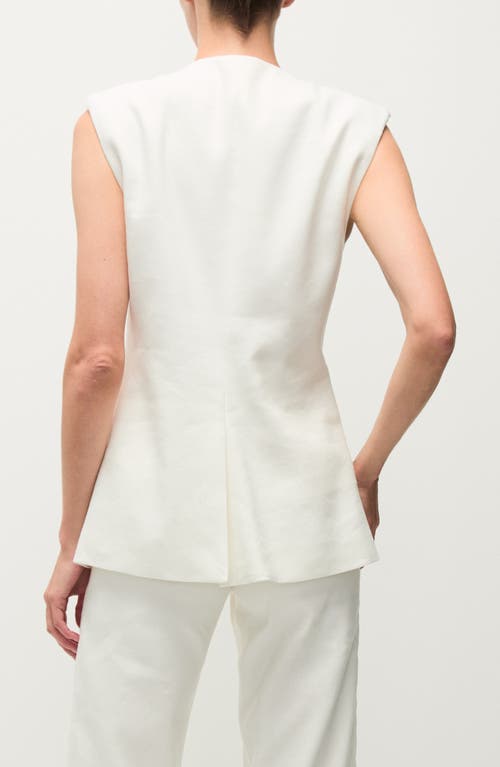 Shop Veronica Beard Tamara Linen Blend Vest In Off White