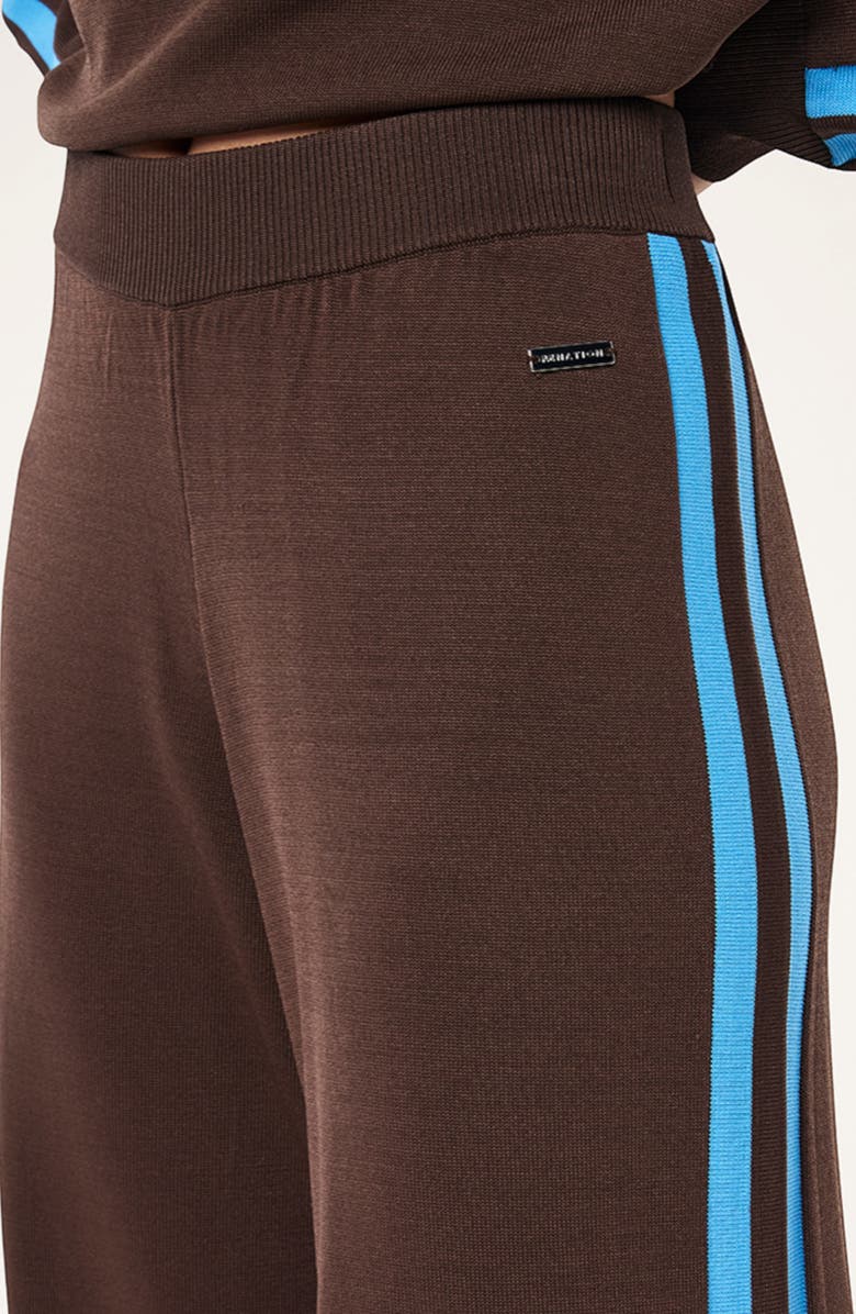 P.E Nation Retreat Stripe Wide Leg Track Pants, Alternate, color, Coffee/ Marina