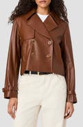 French Connection Porto Faux Leather Cropped Jacket