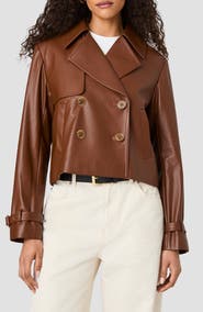 French Connection Porto Faux Leather Cropped Jacket