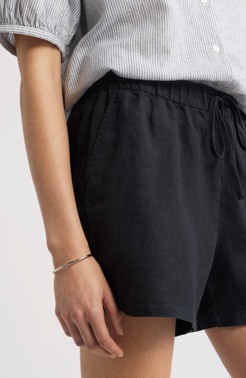 Caslon ® Linen Drawstring Shorts In Black