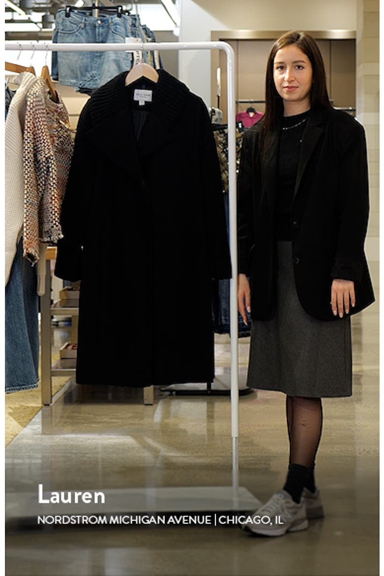Slick Shawl Lapel Mixed Media Wool Blend Coat video
