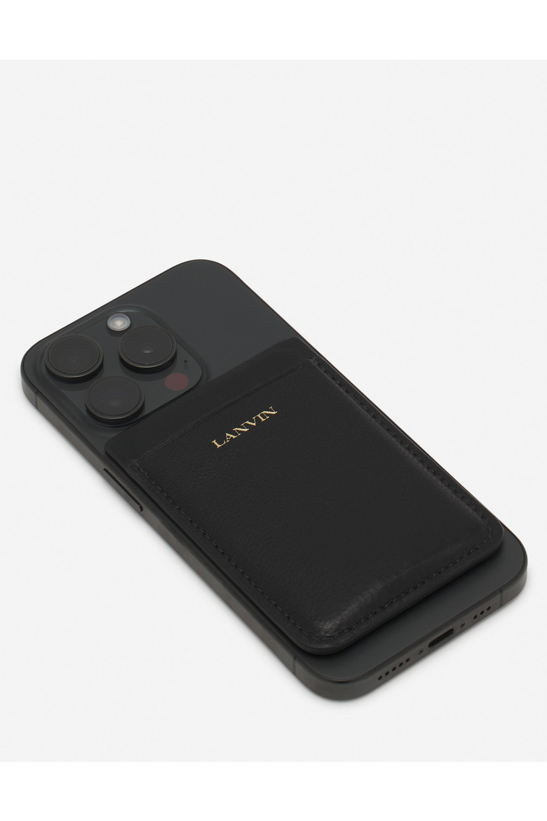 Magnetic Leather Cardholder, Alternate, color, Black